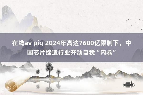 在线av pig 2024年高达7600亿限制下，中国芯片缔造行业开动自我“内卷”