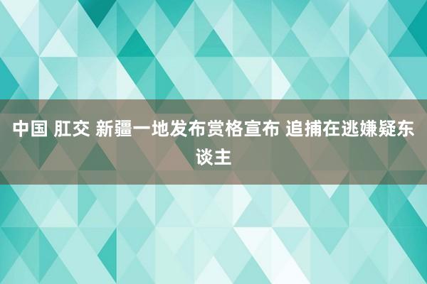 中国 肛交 新疆一地发布赏格宣布 追捕在逃嫌疑东谈主