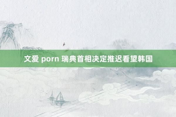 文爱 porn 瑞典首相决定推迟看望韩国