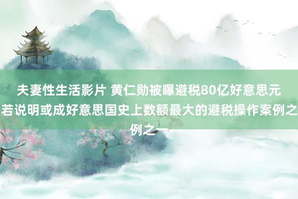 夫妻性生活影片 黄仁勋被曝避税80亿好意思元，若说明或成好意思国史上数额最大的避税操作案例之一