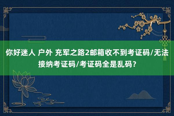 你好迷人 户外 充军之路2邮箱收不到考证码/无法接纳考证码/考证码全是乱码？