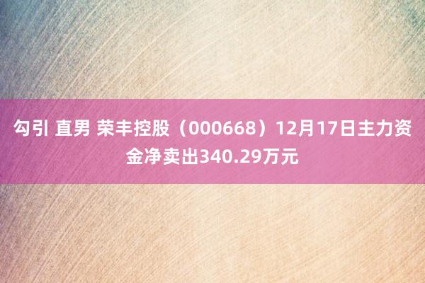 勾引 直男 荣丰控股（000668）12月17日主力资金净卖出340.29万元