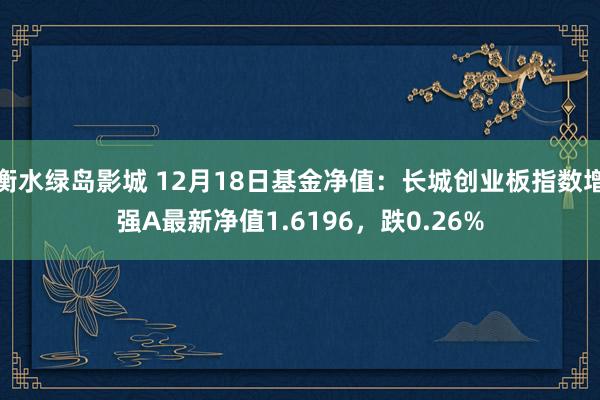 衡水绿岛影城 12月18日基金净值：长城创业板指数增强A最新净值1.6196，跌0.26%