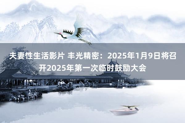 夫妻性生活影片 丰光精密：2025年1月9日将召开2025年第一次临时鼓励大会