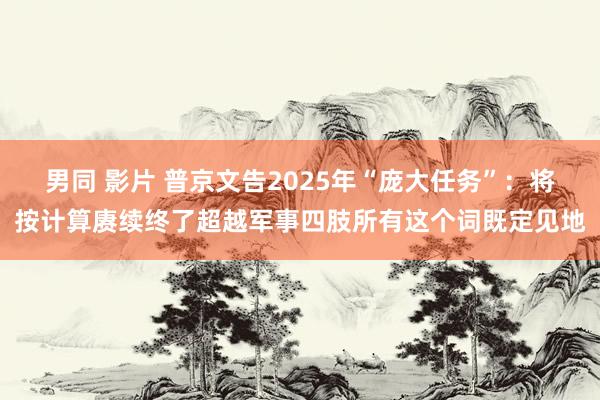 男同 影片 普京文告2025年“庞大任务”：将按计算赓续终了超越军事四肢所有这个词既定见地