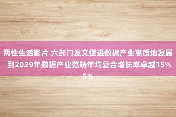 两性生活影片 六部门发文促进数据产业高质地发展 到2029年数据产业范畴年均复合增长率卓越15%