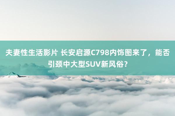 夫妻性生活影片 长安启源C798内饰图来了，能否引颈中大型SUV新风俗？