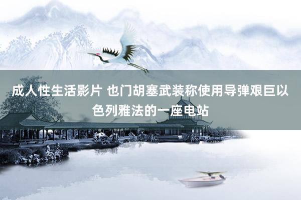 成人性生活影片 也门胡塞武装称使用导弹艰巨以色列雅法的一座电站