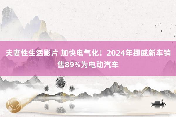 夫妻性生活影片 加快电气化！2024年挪威新车销售89%为电动汽车