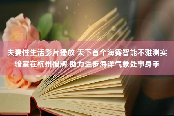 夫妻性生活影片播放 天下首个海雾智能不雅测实验室在杭州揭牌 助力进步海洋气象处事身手