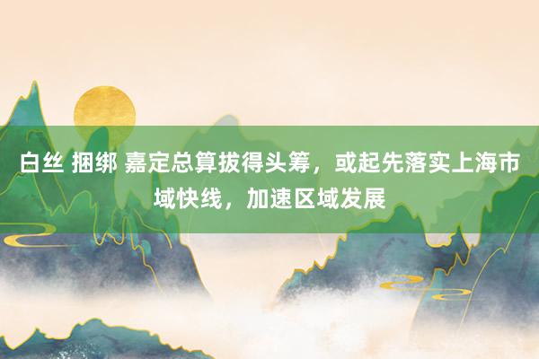 白丝 捆绑 嘉定总算拔得头筹，或起先落实上海市域快线，加速区域发展