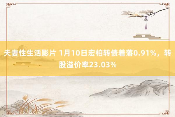 夫妻性生活影片 1月10日宏柏转债着落0.91%，转股溢价率23.03%