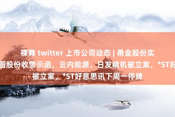 裸舞 twitter 上市公司动态 | 甬金股份实控东谈主受谴，金圆股份收警示函，云内能源、日发精机被立案，*ST好意思讯下周一停牌